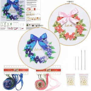 Kit pentru broderie Chala, textil, multicolor, 10 piese