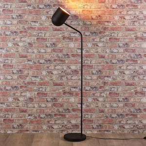Lampadar Morik, metal, negru/auriu, 10 x 140 cm
