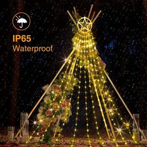 Lant de lumina pentru pomul de Craciun Litogo, LED, IP44, alb cald, 10 fire x 2 m