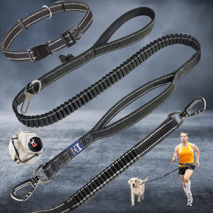 Lesa dubla pentru caini Miscis, metal/nailon, negru, 150 cm