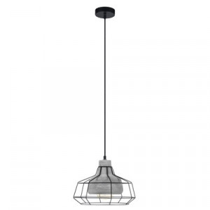 Lustra tip pendul Consett I, metal/beton, neagra/gri, 30 x 110 x 30 cm, 60w