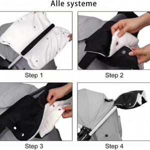 Manusi pentru carucior KEELYY®, tesatura oxford/bumbac, negru,alb