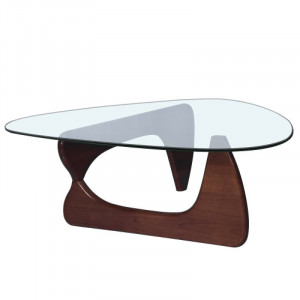 Masa de cafea Hyer, lemn masiv/sticla, 39,88 x 91,95 x 127 cm