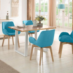 Masa de living Home Affaire, blat de salcam si picioare de metal, 120 x 85 cm