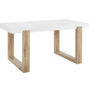 Masa de living Solid, MDF/lemn , alb/maro, 160x76x90 cm