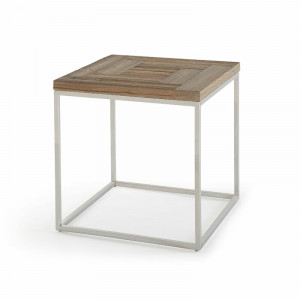 Masa laterala Liliane, lemn masiv/metal, 60,96 x 60,96 x 60,96 cm