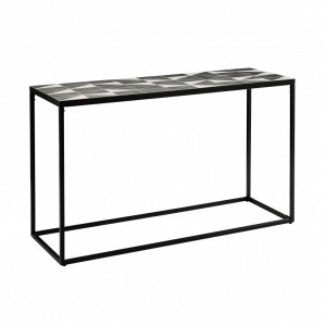 Masa tip consola Inosign, 130 x 44 x 76 cm, alb/negru