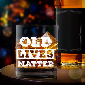 Pahar pentru whisky Lighten Life, sticla, transparent/alb, 9,9 x 8,1 cm, 360 ml