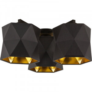 Plafoniera Aveleen, metal/textil, negru, 19 x 39 x 39 cm