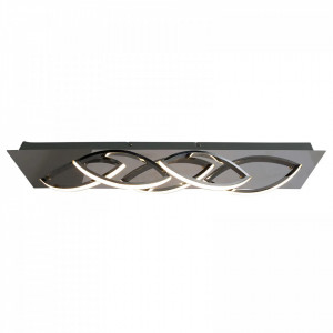 Plafoniera Manchester, metal/sticla, argintie, 68 x 10 x 14 cm, 17w