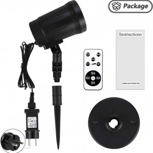 Proiector de lumini cu LED de ninsoare YMing, IP65, telecomanda, negru, plastic/aluminiu