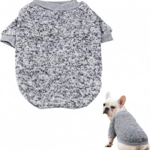 Pulover pentru caine SEGMINISMART, poliester, gri, marimea L