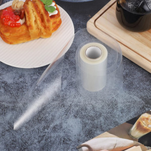 Rola de folie pentru patiserie Lanjue, plastic, transparent, 8 cm x 10 m