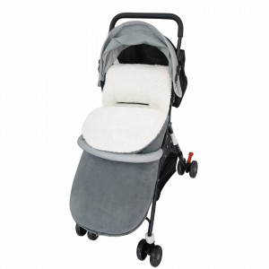 Sac de dormit pentru bebelusi LEcylankEr, blana/textil, alb/gri, 45 x 86 cm