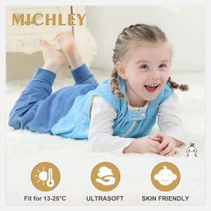 Sac de dormit pentru copii MICHLEY, poliester, alb/albastru, 5-6 ani