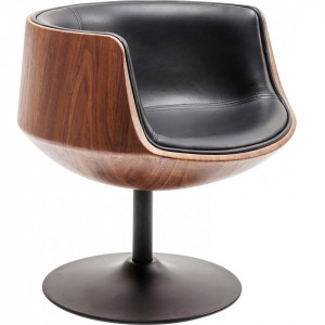 Scaun de birou Club, imitatie piele, maro/negru, 62 x 68 x 61 cm