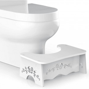Scaun inaltator pentru toaleta Ellenge, lemn/plastic, alb, 43 X 17,5 X 28 cm