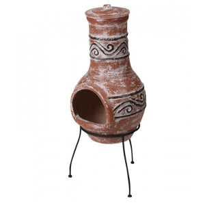 Semineu Karll din ceramica, maro, 36 X 35 X 88 cm