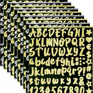 Set de 10 coli cu 810 autocolante alfabet Taekooki, hartie/vinil, multicolor, 24,5 x 18,5 cm
