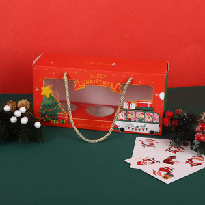 Set de 10 cutii pentru prajituri si 10 felicitari TSLBW, carton, multicolor, 26,5 x 13 x 9 cm