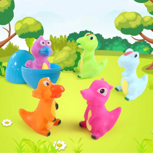 Set de 10 dinozauri pentru degete LIHAO, plastic, multicolor, 5,5/6 cm
