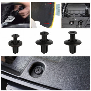 Set de 100 clipsuri de montare auto si 4 instrumente de eliberare Jognee, plastic, alb/negru/portocaliu