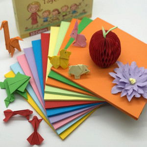 Set de 100 de coli pentru scoala/bricolaj Gnatural, hartie, multicolor, 25,4 x 25,4 cm