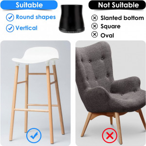 Set de 16 protectii pentru picioarele scaunului Vabneer, negru, silicon/pasla, 25 - 30 mm