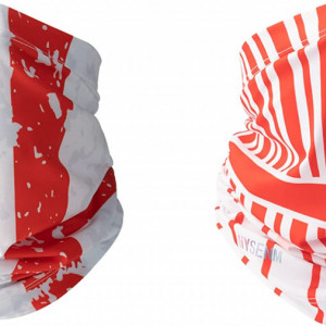 Set de 2 bandane HYSENM, poliester/spandex, alb/rosu