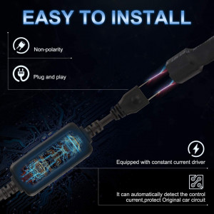 Set de 2 becuri pentru faza scurta Kairiyard, H7, LED, aliaj de aluminiu, negru
