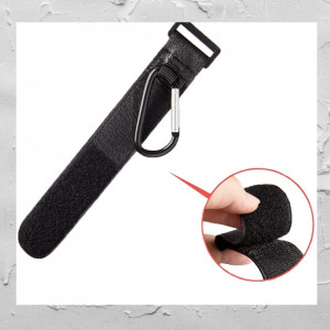 Set de 2 carlige multifunctionale pentru bagaje, piele/metal, negru, 3 x 15 x 0,5 cm
