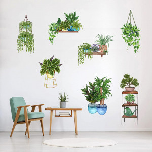 Set de 2 coli cu autocolante MERYSAN, ghivece, verde, PVC, 90 X 30 cm