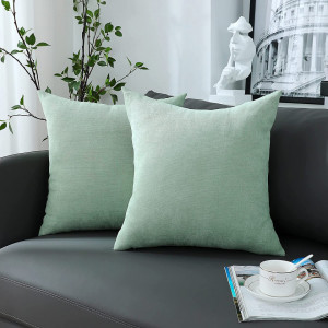 Set de 2 fete de perna DWDC, verde deschis poliester, 45 x 45 cm