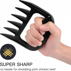 Set de 2 gheare pentru carne/legume Opaceluuk, plastic, negru, 10,7 x 11,4 cm