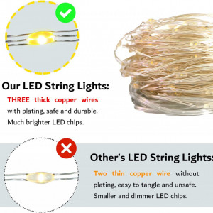 Set de 2 instalatii cu 200 de LED-uri ITICdecor, plastic, alb cald, USB, 8 moduri iluminare, 20 m