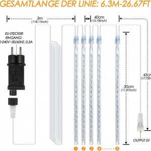 Set de 2 instalatii de Craciun Grandisk, 144 LED-uri, albastru, 30 cm