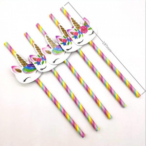 Set de 20 de paie pentru baut YiYaO, hartie, multicolor, 197 mm