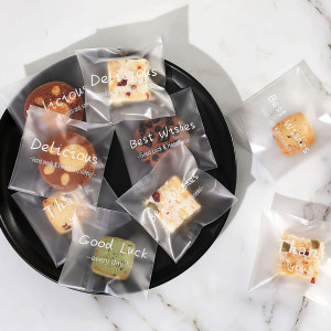 Set de 200 pungi pentru biscuiti/bomboane NEBURORA, plastic, transparent, 7 x 7 cm / 10 x 10 cm