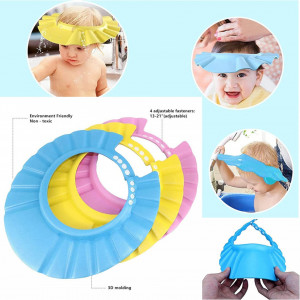 Set de 3 capace de protectie pentru dus la copii HELOVGE, EVA, roz, galben, albastru, 40-52 cm