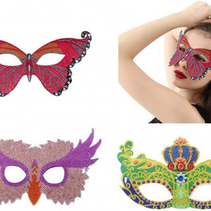 Set de 3 masti cu picturi de diamante NadamuSun, EVA/rasina, multicolor, 13x 24 cm / 14 x 24 cm