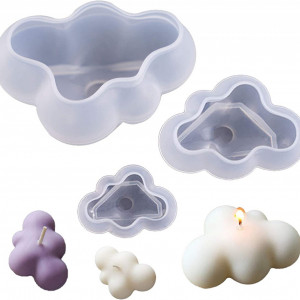 Set de 3 matrite pentru fabricarea lumanarilor Tiruiya, silicon, transparent