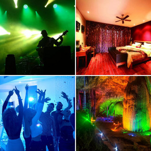 Set de 4 becuri VARICART, LED, GU10, metal/plastic, lumina verde, 5 x 5,5 cm,
