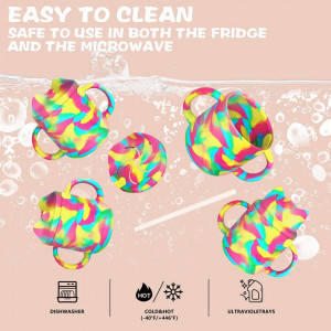 Set de 4 cani pentru bebelusi LYASIL, silicon, multicolor, 230 ml