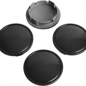 Set de 4 capace centrale pentru roti KitsPro, ABS/metal, gri, 56 mm/ 66 mm