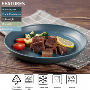 Set de 4 farfurii Greentainer, plastic, multicolor, 19,8 x 19,8 x 2,7 cm