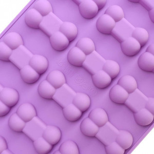 Set de 4 forme pentru ciocolata/prajituri Otes, roz/mov/rosu, silicon, 22 x 11 cm