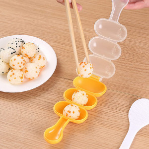 Set de 4 forme pentru orez Aprilye, plastic, portocaliu/galben