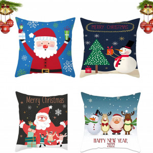 Set de 4 huse pentru perna LAPONO, tesatura, multicolor, 45 x 45 cm