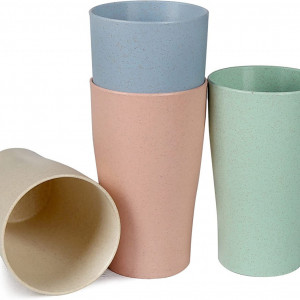 Set de 4 pahare Zusammen, polipropilena, multicolor, 12,9 x 7,3 cm