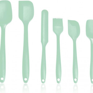 Set de 6 ustensile de bucatarie Asdirne, silicon, verde deschis